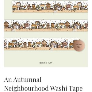 Autumnal Neighborhood Washi Tape TCMC